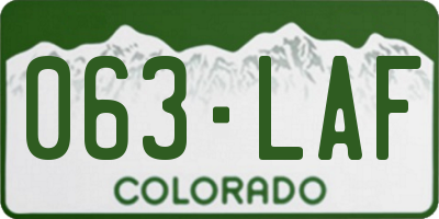 CO license plate 063LAF