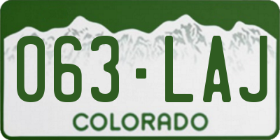 CO license plate 063LAJ