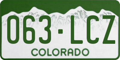 CO license plate 063LCZ