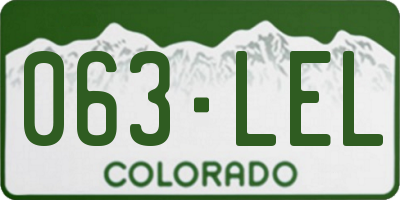 CO license plate 063LEL