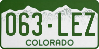 CO license plate 063LEZ