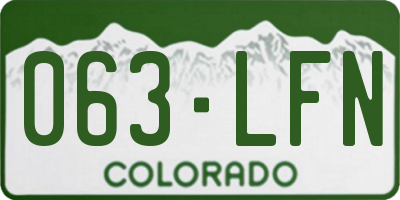 CO license plate 063LFN