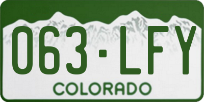 CO license plate 063LFY