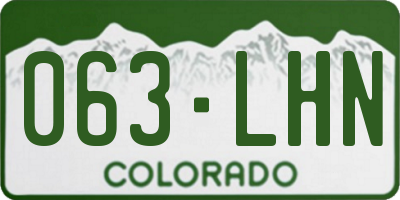 CO license plate 063LHN