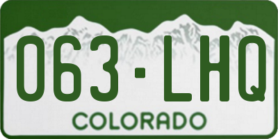 CO license plate 063LHQ