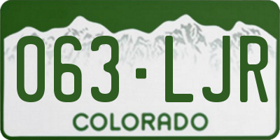 CO license plate 063LJR