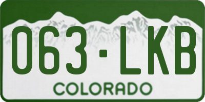 CO license plate 063LKB