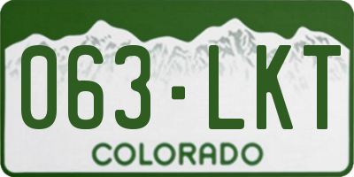 CO license plate 063LKT