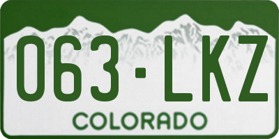 CO license plate 063LKZ