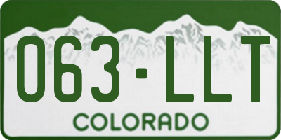 CO license plate 063LLT