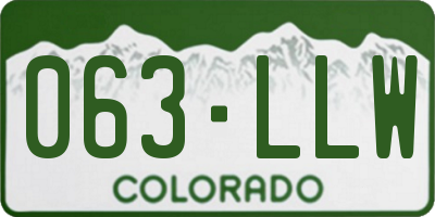 CO license plate 063LLW