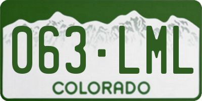 CO license plate 063LML