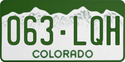 CO license plate 063LQH