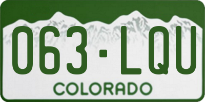 CO license plate 063LQU