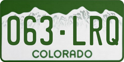 CO license plate 063LRQ