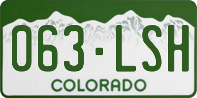 CO license plate 063LSH