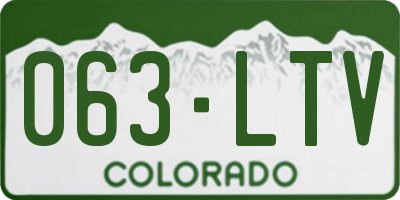 CO license plate 063LTV
