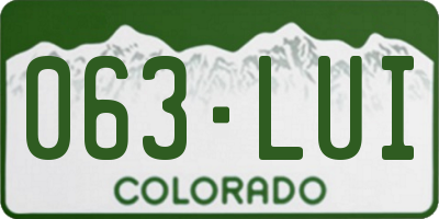 CO license plate 063LUI