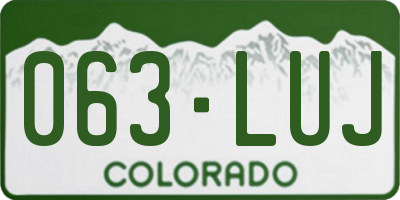 CO license plate 063LUJ