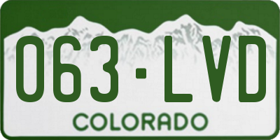 CO license plate 063LVD