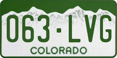 CO license plate 063LVG
