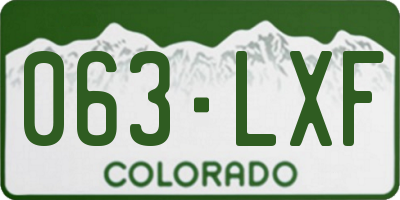 CO license plate 063LXF