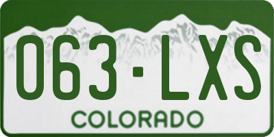 CO license plate 063LXS