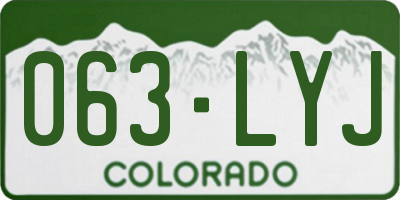 CO license plate 063LYJ