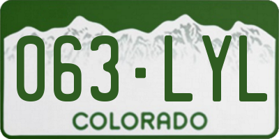 CO license plate 063LYL