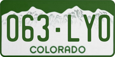 CO license plate 063LYO