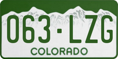 CO license plate 063LZG