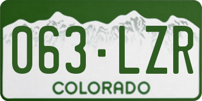 CO license plate 063LZR