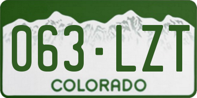 CO license plate 063LZT