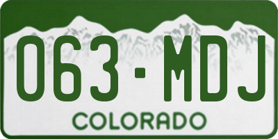 CO license plate 063MDJ