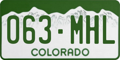 CO license plate 063MHL