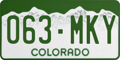CO license plate 063MKY