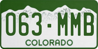 CO license plate 063MMB