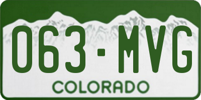 CO license plate 063MVG