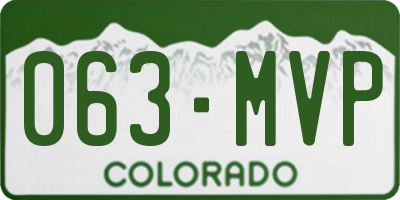 CO license plate 063MVP