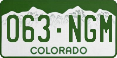CO license plate 063NGM