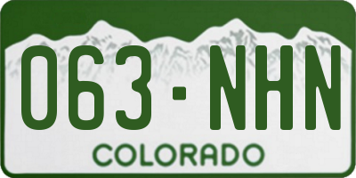 CO license plate 063NHN
