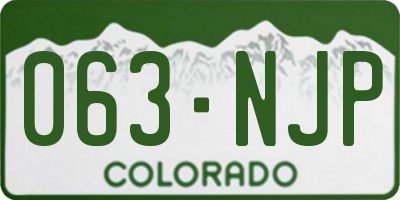CO license plate 063NJP