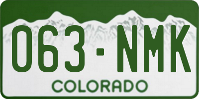 CO license plate 063NMK
