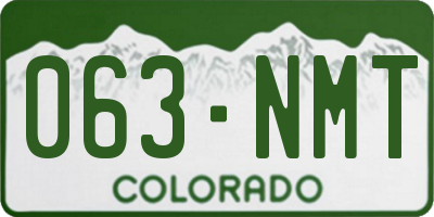 CO license plate 063NMT
