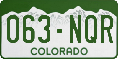 CO license plate 063NQR