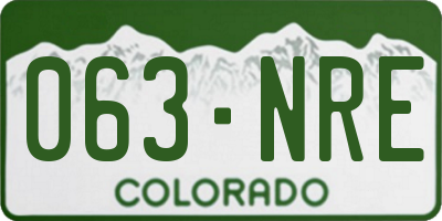 CO license plate 063NRE