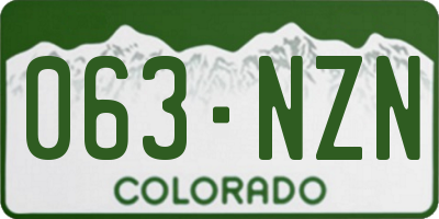 CO license plate 063NZN