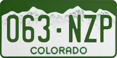 CO license plate 063NZP