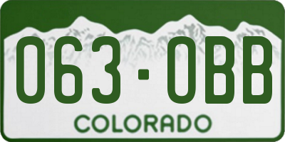 CO license plate 063OBB