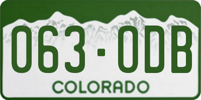 CO license plate 063ODB